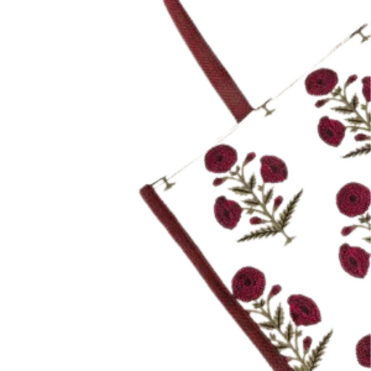 Floral Maroon Tote Bag for Women